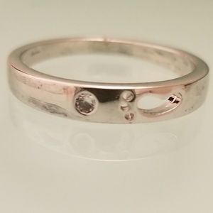Stamped Sterling Silver Footprint Toe Ring Size 4